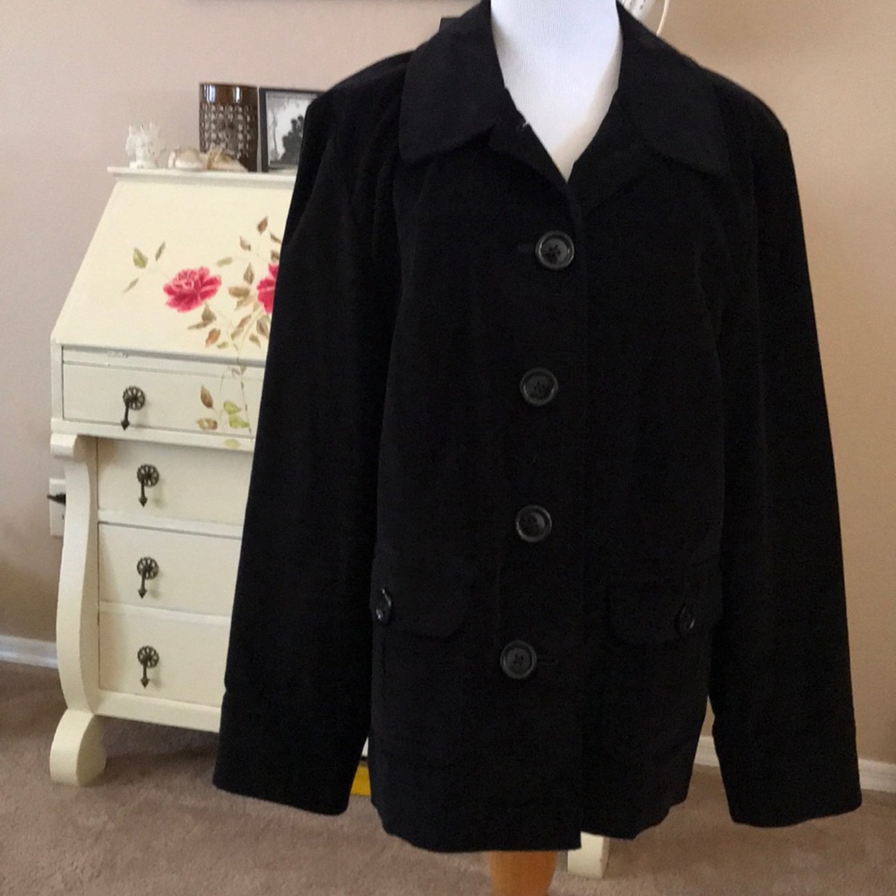 Talbots Women Black Velvet Jacket size 18W
